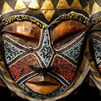 African Mask Gold Triangles Full