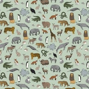 MINI - abc quilt // animal woodland nature safari ABC's animals nursery fabric 