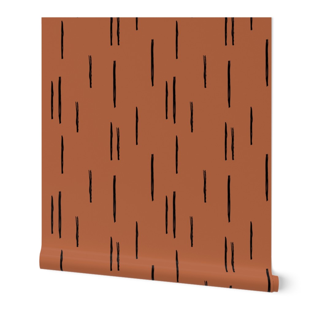 Minimal stripes grid strokes scandinavian abstract autumn copper design