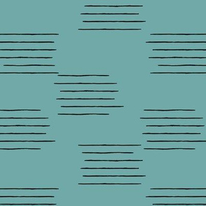 Abstract grid strokes horizontal lines minimal Scandinavian mid-century design blue winter