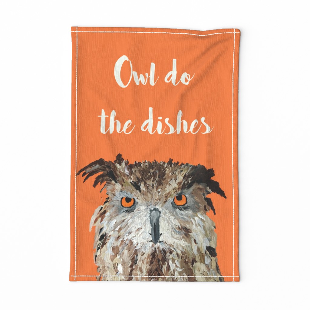 Owl do the Dishes Tea Towel