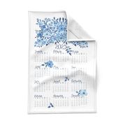 2024 Blue Roses Tea Towel Calendar