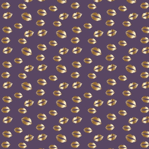 gold lips on purple mauve lilac violet