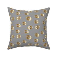 gold lips on light gray grey kiss print