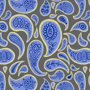 new paisley pattern GRAY blue off white navy -01