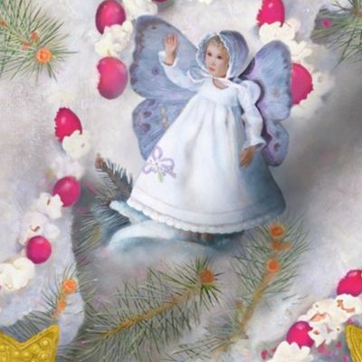 4-Inch Size of Victorian Snow Fairy Celestine with Gold Stars