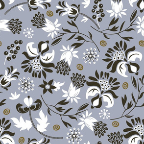 victorian floral | slate gray