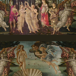 Botticelli Birth of Venus and Primavera Large Horizontal With Stripe