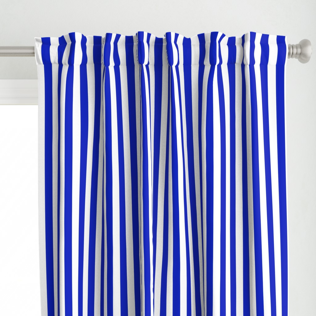 1" Vertical Cobalt Blue and White Stripe