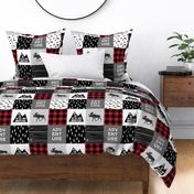 ADVENTURE & You Will Move Mountains Quilt Top - buffalo plaid C18BS