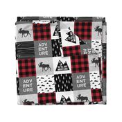 ADVENTURE & You Will Move Mountains Quilt Top - buffalo plaid C18BS