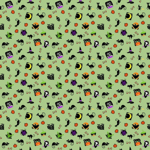 Halloween Spooks Green Small Scale