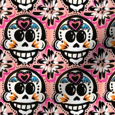 Day of the Dead Pink with heart