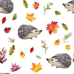 8" Fall Leafy Hedgehog