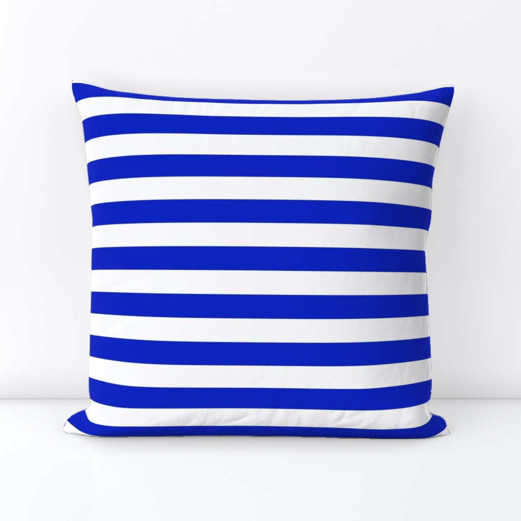 1" Horizontal Cobalt Blue and White Stripe