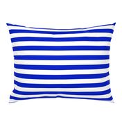 1" Horizontal Cobalt Blue and White Stripe