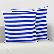 1" Horizontal Cobalt Blue and White Stripe