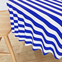 1" Horizontal Cobalt Blue and White Stripe