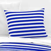 1" Horizontal Cobalt Blue and White Stripe