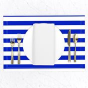 1" Horizontal Cobalt Blue and White Stripe