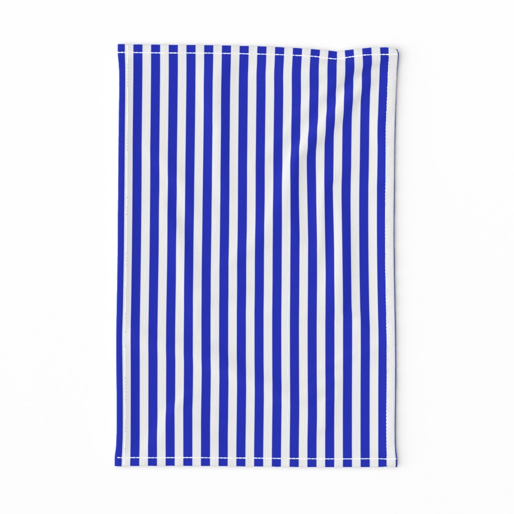 1/2" Vertical Cobalt Blue and White Stripe