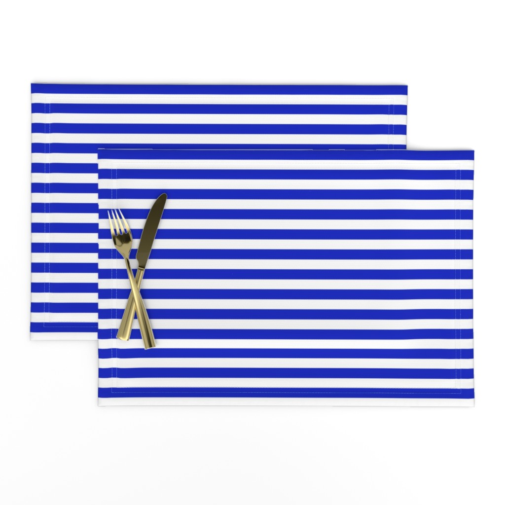 1/2" Horozontal Cobalt Blue and White Stripe