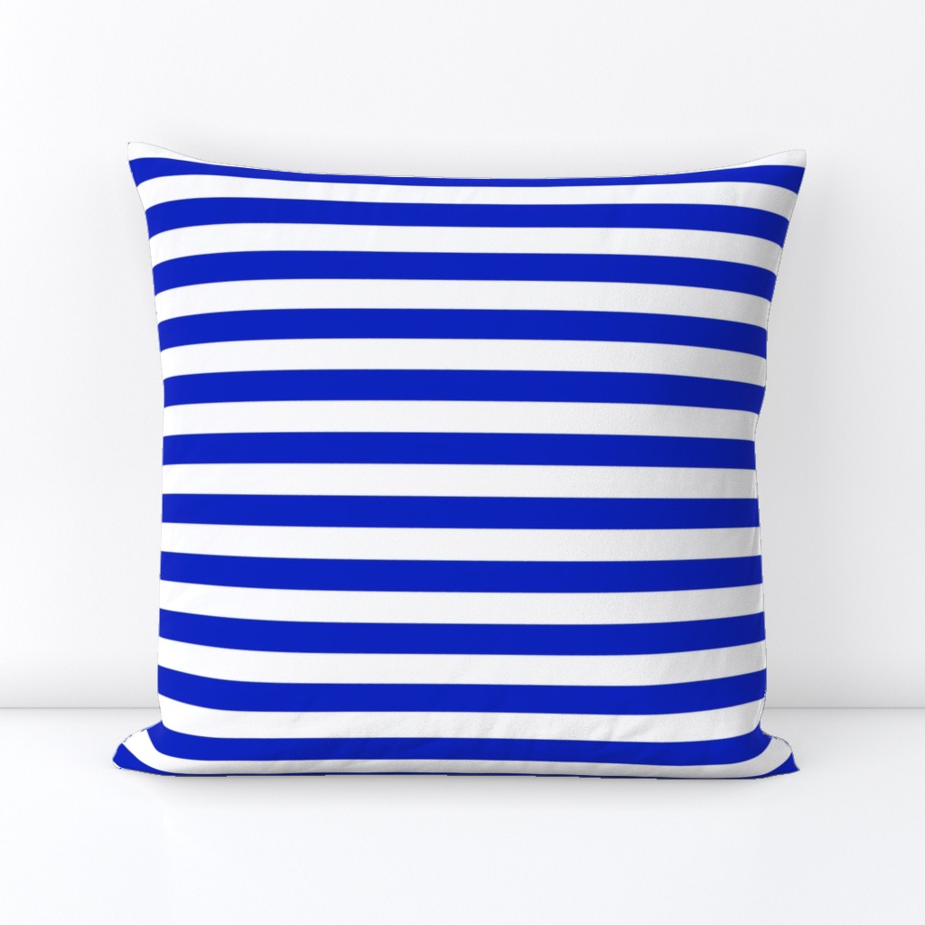 3/4" Horizontal Cobalt Blue and White Stripe