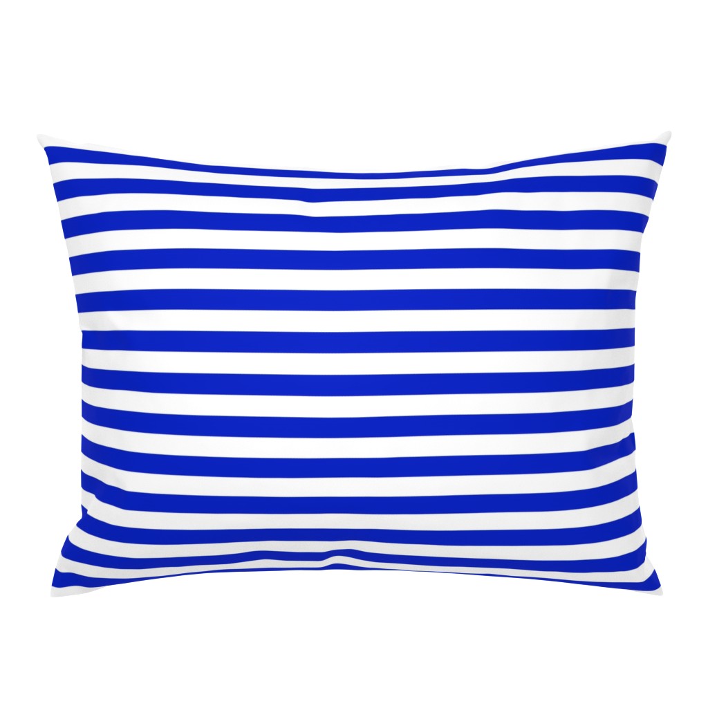 3/4" Horizontal Cobalt Blue and White Stripe