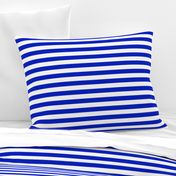 3/4" Horizontal Cobalt Blue and White Stripe