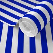 3/4" Vertical Cobalt Blue and White Stripe