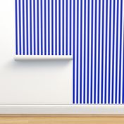 3/4" Vertical Cobalt Blue and White Stripe