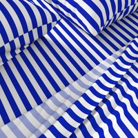 3/4" Vertical Cobalt Blue and White Stripe