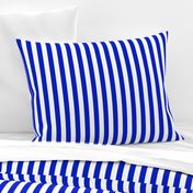 3/4" Vertical Cobalt Blue and White Stripe