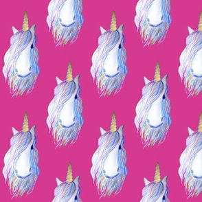 unicorn with horn  on pink