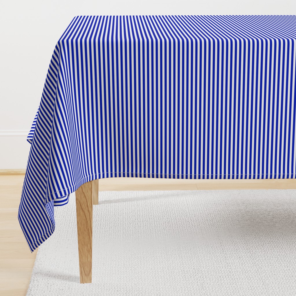  1/4" Horizontal Cobalt Blue and White Stripe