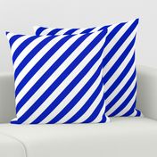 1" Wide Diagonal Cobalt Blue Candy Cane Stripes