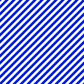 1/2" Wide Diagonal Cobalt Blue Candy Cane Stripes 