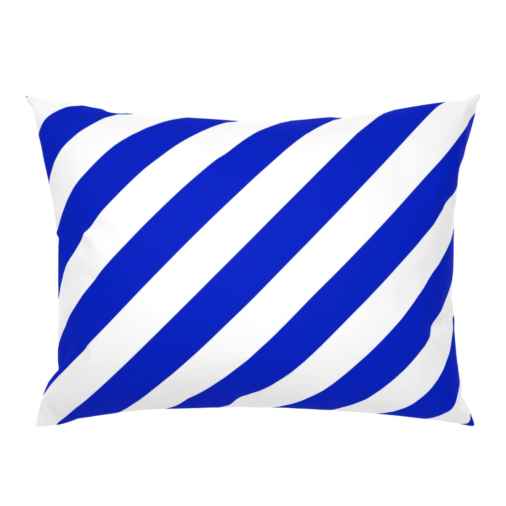 2" Wide Diagonal Cobalt Blue Candy Cane Stripes 