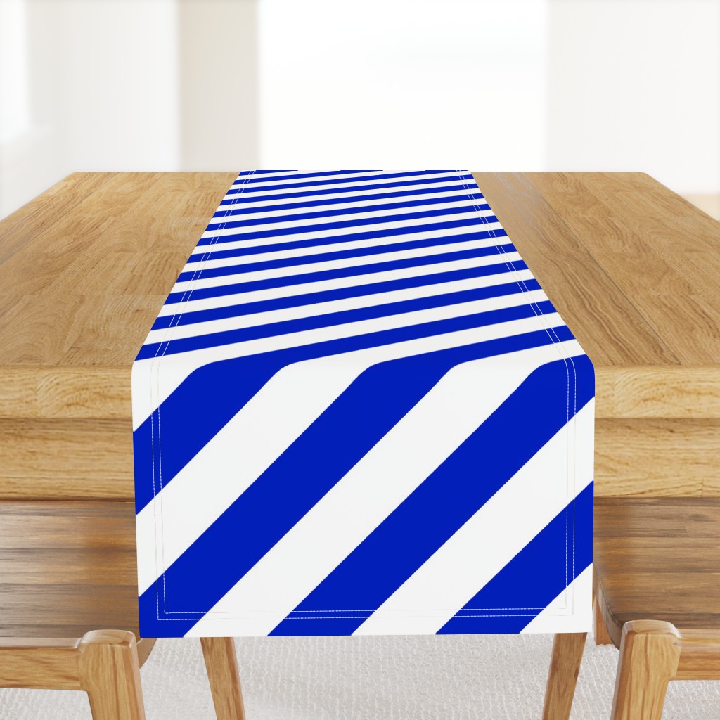 2" Wide Diagonal Cobalt Blue Candy Cane Stripes 