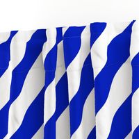 2" Wide Diagonal Cobalt Blue Candy Cane Stripes 