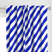 2" Wide Diagonal Cobalt Blue Candy Cane Stripes 