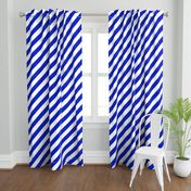 2" Wide Diagonal Cobalt Blue Candy Cane Stripes 