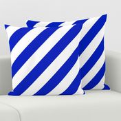 2" Wide Diagonal Cobalt Blue Candy Cane Stripes 