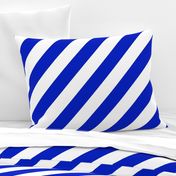 2" Wide Diagonal Cobalt Blue Candy Cane Stripes 