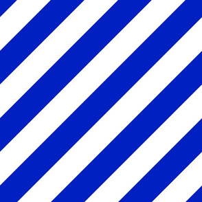 2" Wide Diagonal Cobalt Blue Candy Cane Stripes 