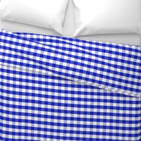 1" Cobalt Blue and White Gingham Check