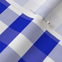 1" Cobalt Blue and White Gingham Check
