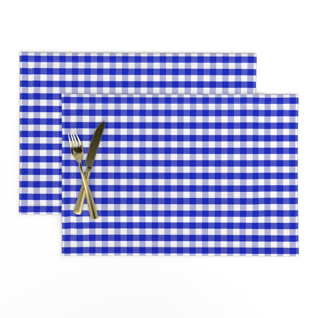 1/2" Cobalt Blue and White Gingham Check