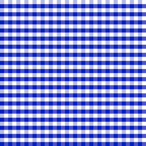 1/2" Cobalt Blue and White Gingham Check