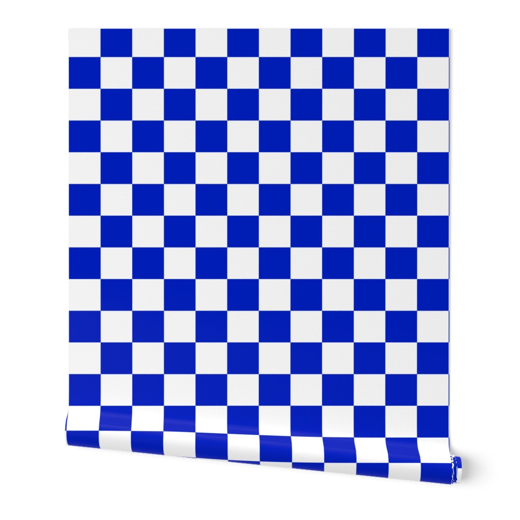 2" Cobalt Blue and White Checkerboard Squares